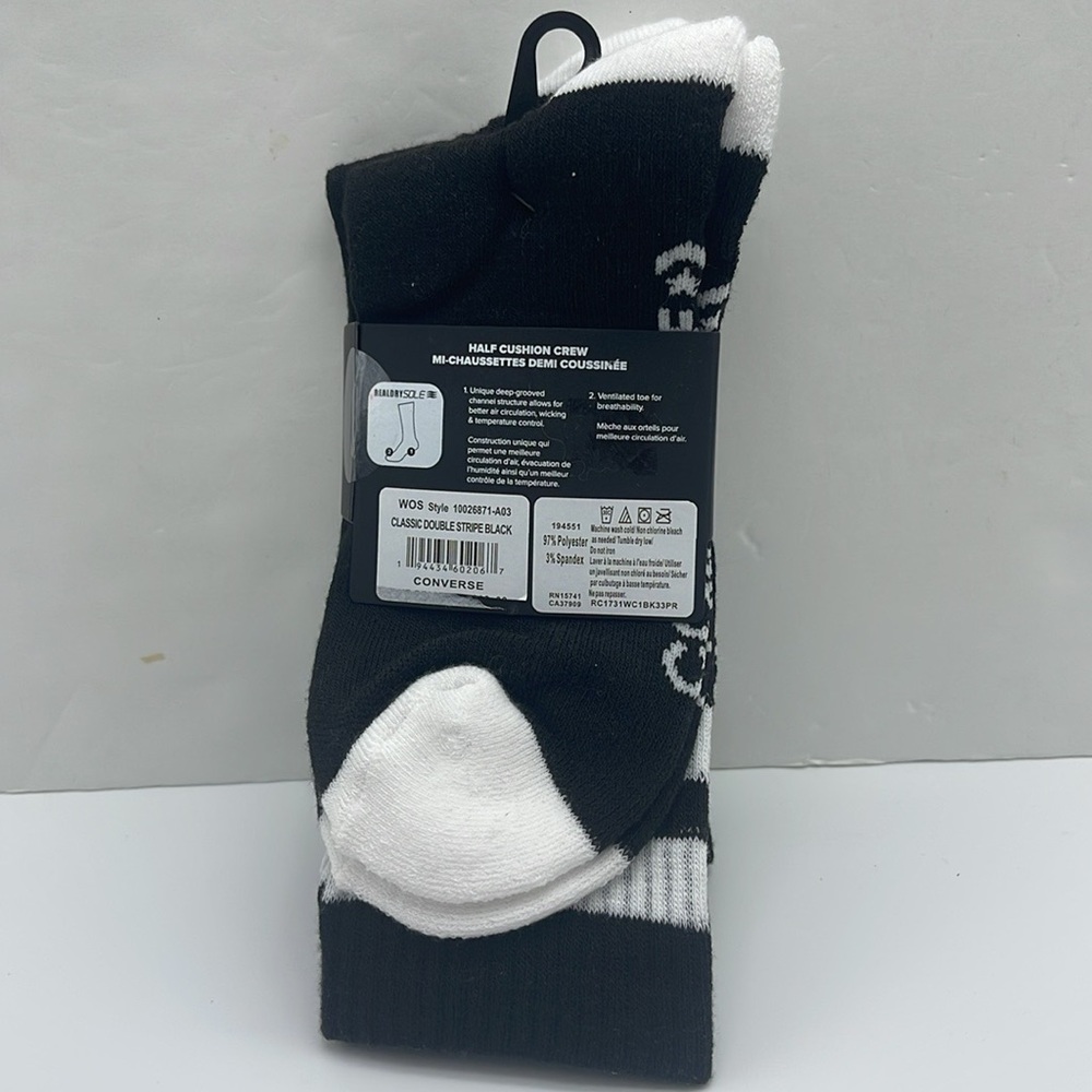 CONVERSE WMNS 3 pairs set HALF CUSHION CREW SOCKS 
NWT sizes: W4-10 - Picture 14 of 16